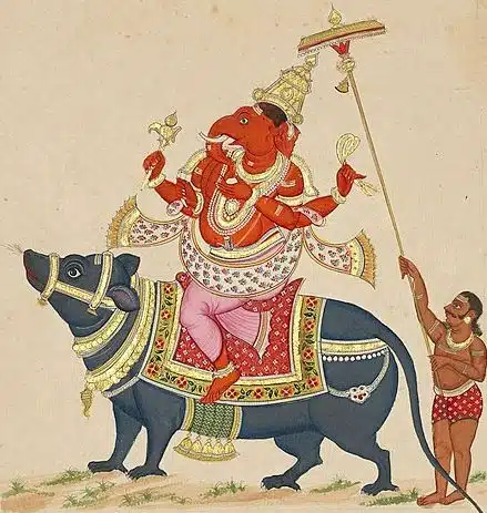 Ganesha mit seinem Reittier